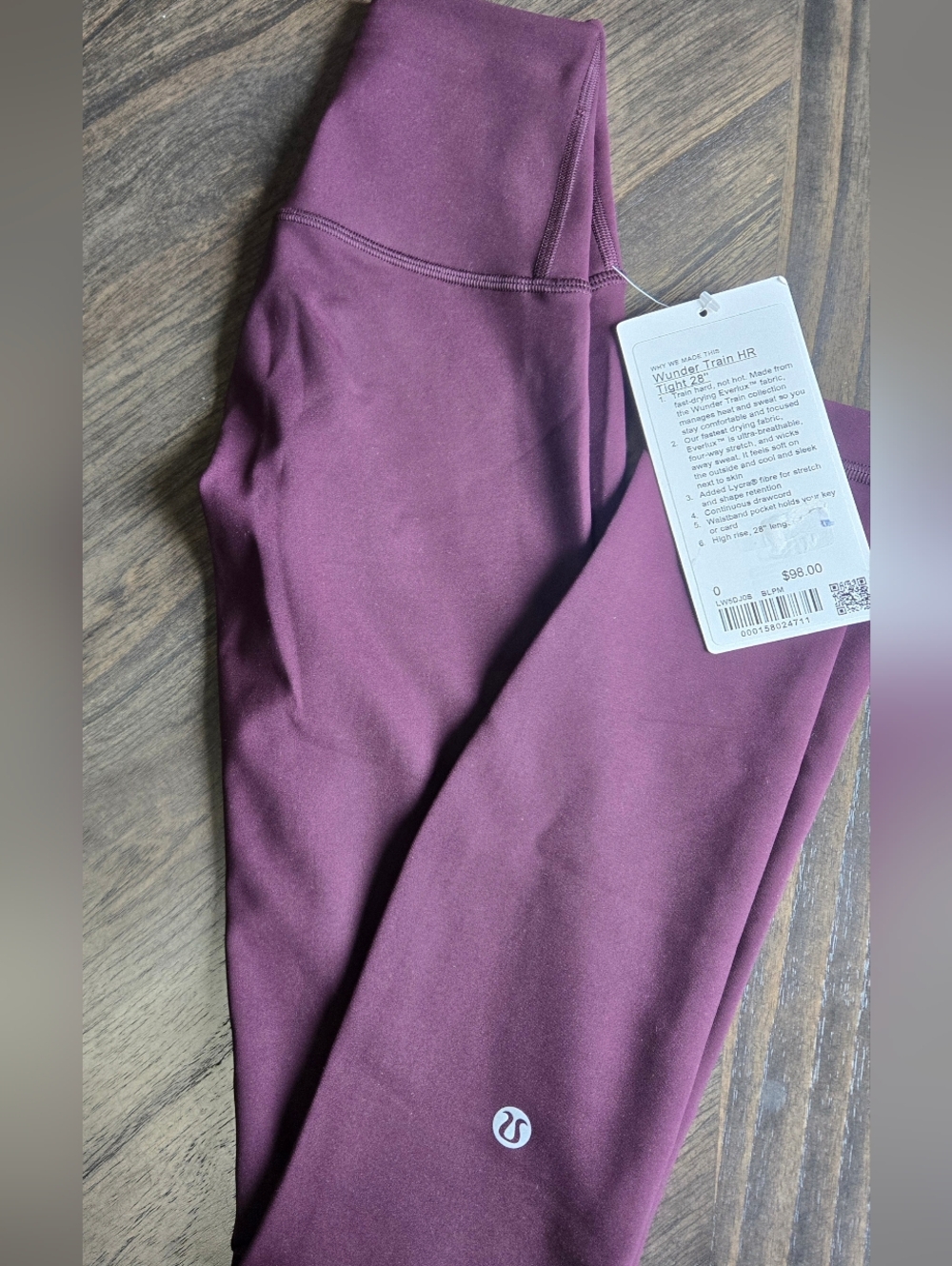 Lululemon Wunder Train HR Tight in Black Plum 0